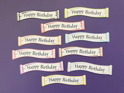 £1.50 • Buy Wavy Happy Birthday Card Toppers Banners Sentiments Embellishments Craft - 10