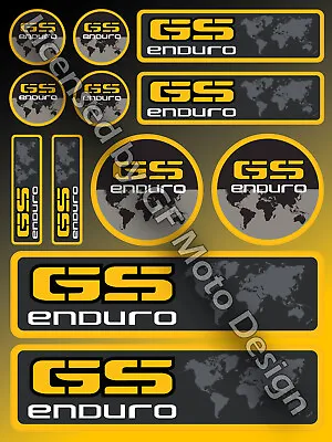 Motorcycle Sticker Set 24x32cm GS Enduro Sheet 12 Stickers R1150 &r1200 BMW /160 • $12.52