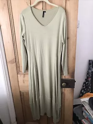 Yong Kim Green Jersey Balloon Dress BNWT Size 14 • £35