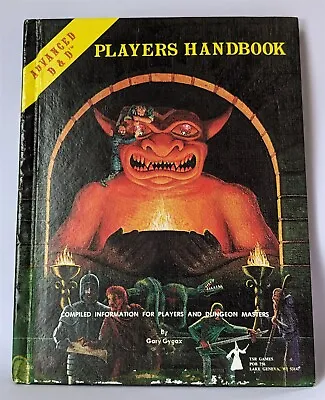 ADVANCED DUNGEONS & DRAGONS PLAYERS HANDBOOK By GARY GYGAX! 6th PRINTING 1980! • $119.95