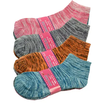 $4.99 • Buy Women 3-12 Pairs Casual Thin Galaxy Cotton Ankle Quarter Crew Socks Stretch 9-11