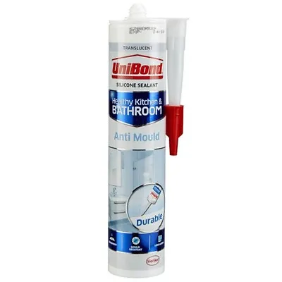 Unibond Silicone Anti Mould Sanitary Kitchen& Bathroom Translucent White Sealant • £10.99