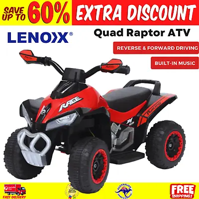 Lenoxx Ride On Car Electric ATV Bike Vehicle Toddlers Kids Rechargeable Black • $126.77