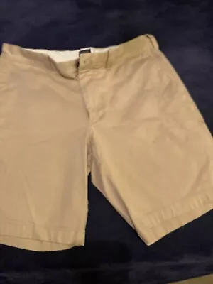 J Crew Stanton Men Shorts Size 32 Waist  Tan Flat Front 9  Inseam • $8.50