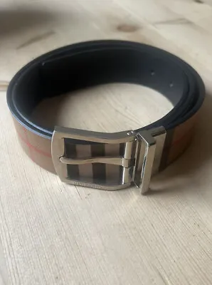 £170 • Buy Burberry Belt Reversible Size 36 90 Authentic Good Condition, Black And Check