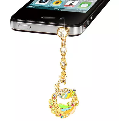 Colorful Crystal Diamond Phone Dust Cap Pendant For Cell Phone 3.5mm Jack • $6.95