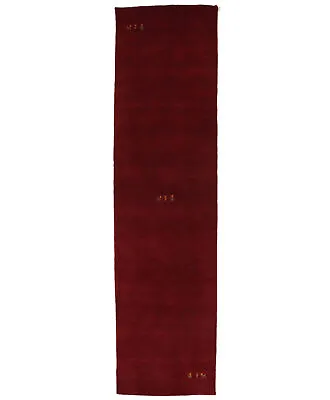 Maroon Red Tribal Design Plush 3X10 Wool Gabbeh Modern Runner Rug Hallway Carpet • $241.58