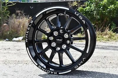 2x VMS Racing Black Hawk Milled Drag Rims Wheels 15x8 5X100 5X114 +20 (5.3  B.S) • $399.95