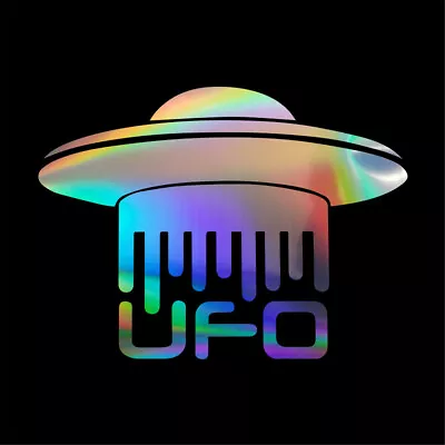 2pcs UFO Alien Flying Saucer Vinyl Decal Window Bumper Laptop Car Door Stickers • £4.26