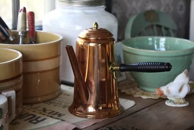 Vintage Copper Turkish Coffee Pot Copper Coffee Pot With Side Pour Handle • $40