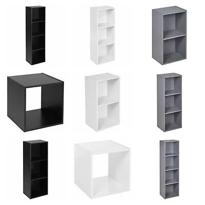 Multiple Tier Wooden Bookcase Shelving Display Shelves Storage Unit Shelf Cubes • £16.95