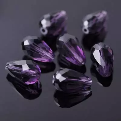 Teardrop Faceted Crystal Glass Loose Crafts Beads Lot 5x3 8x6 12x8 15x10mm • $1.99