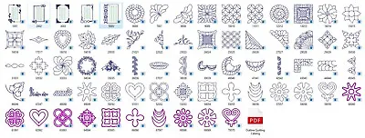 70 Outline Quilting With Labels Embroidery Designs - CD/USB/Floppy - 12 Formats • $15.99