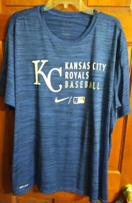 THE NIKE TEE Dri Fit Blue MLB KANSAS CITY ROYALS Baseball SS T Shirt Size 3XL • $9.99