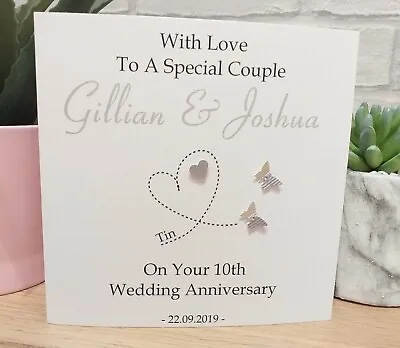 £4 • Buy Personalised Tin 10th Wedding Anniversary Card Special Couple Wife Husband