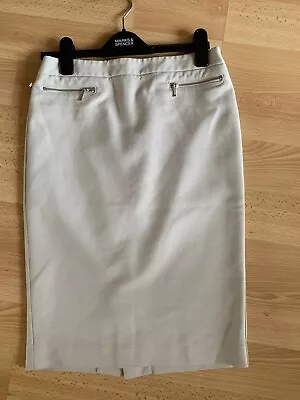 Ladies Neutral Coloured Fully Lined Pencil Skirt Marks & Spencer Size 8 • £1.99