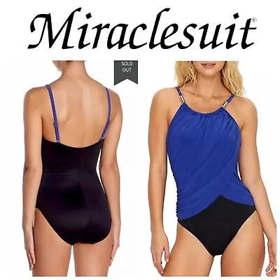  NEW $158 Magicsuit By Miraclesuit® Slimming Lisa Slimming One-Piece Swimsuit 6 • $89.99