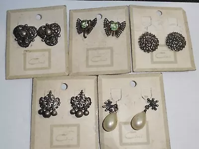 Vintage Sterling Silver Cini Clip On Earring Lot. 5 Pairs. New Old Stock. • $19.99