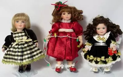 Marie Osmond Tiny Tot Doll Lot Of 3 - Dressed For Christmas • $24.99