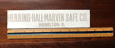 $25.50 • Buy Herring Hall Marvin Safe Co. Lettering Reproduction Sticker, Emblem