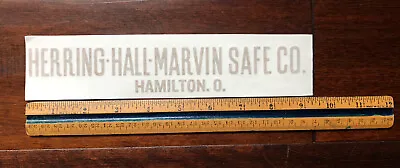 Herring Hall Marvin Safe Co. Lettering Reproduction Sticker Emblem • $25.50