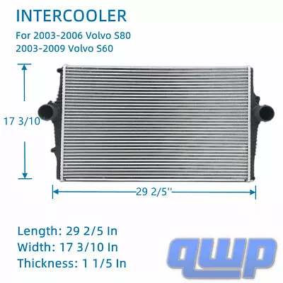 Turbocharger Intercooler Charge Air Cooler For For Volvo V70 S60 S80 VO3012104 • $109.80