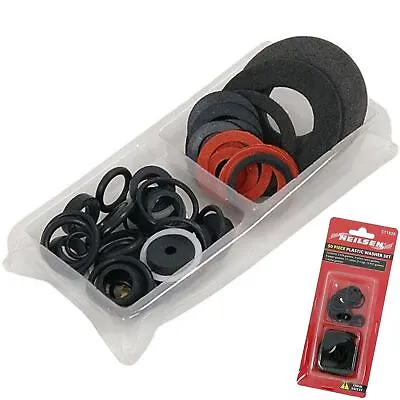 Neilsen Rubber Fibre Plastic Seal Washers Assorted Plumbing O Ring Set 50pc • £4.59