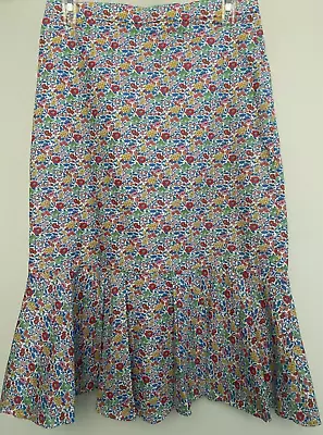 SZ 4 JCrew Line Skirt LIBERTY FAVOURITE FLOWERS  Cotton Trumpet Mermaid Favorite • $22.99