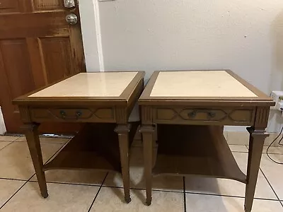 Set Of 2 Mid Century Walnut Mersman Side Tables/ End Tables With Drawer • $599.99