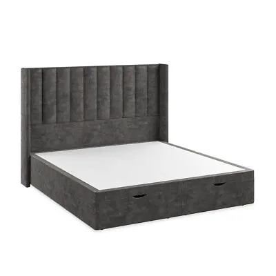 Oak Furnitureland Amersham Steel Velvet Super King Ottoman Bed RRP £1599.99 • £1129.99