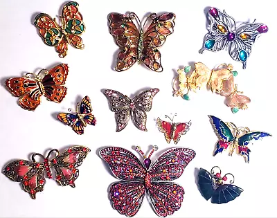 12 Piece Vintage And Modern Colorful Butterfly Brooch/Pin Lot - Monet • $1.25