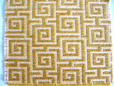 Dollhouse Doll House Miniature WOVEN RUG CARPET ACCENT GOLD WHITE RETRO • $10.99