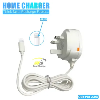 3 Pin Mains Wall Fast Home Travel Charger Adapter For IPhone 13 12 11 8/7/6 IPad • £8.44