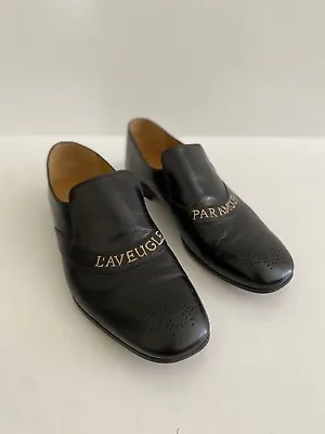 $499 • Buy Gucci Leather Black Slip On Donnie Loafers Mens Size 8 L’aveugle Paramour