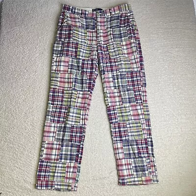 Vintage Polo Ralph Lauren Madras Pants Mens 33x32 Plaid Patchwork Colorful 90's • $72.88