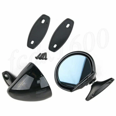 $76.46 • Buy 2pcs Universal Classic Car Door Side Mirror Vintage Black Rear View Accessories