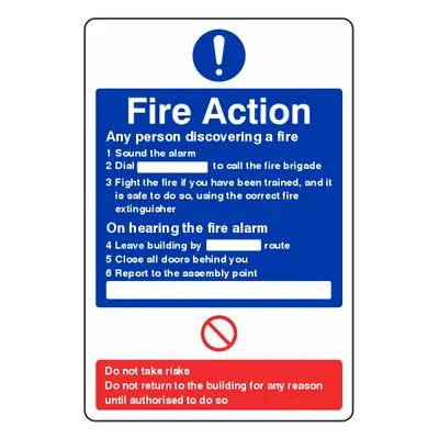 £1.72 • Buy Fire Action Notice Sign - Discovering A Fire - 200x300mm - 1mm Rigid Plastic