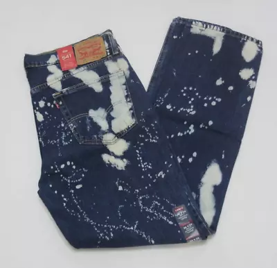 NWT Mens Levis 541 Athletic Fit Stretch Jeans 36x34 Bleach Splatter MSRP $69.50 • $25