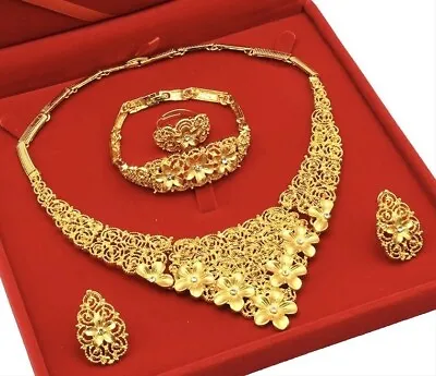 24k Dubai Gold Plated Jewelry Set Jewelry Set African Jewelry Arab Jewelry • $55.24