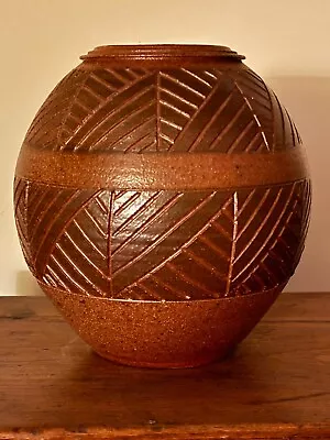 Ben Owen Iii Pottery Seagrove Nc Carved Salt Glaze Vase  7.5  Tall 7 Wide  C2002 • $120