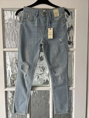 £10 • Buy River Island AMELIE LIGHT BLUE  MID RISE STRETCH SKINNY JEANS AGE 10 140 CM