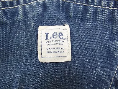 Vintage Lee Overalls Mens Size 28 Denim Jean Blue 40s 50s 60s Carpenter Workwear • $147.73