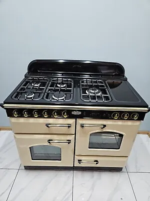 RANGEMASTER CLASSIC 110CM DUAL FUEL RANGE COOKER IN CREAM AND BRASS.  Ref--ED125 • £1195