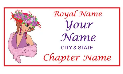 #90 Personalized Name Badge / Tag  FOR THE RED HAT LADY WITH A MAGNETIC FASTENER • $14.99