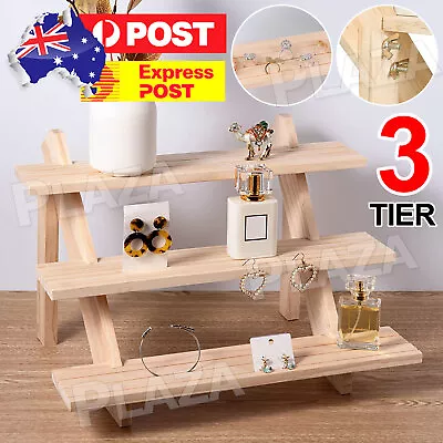 3 Layer Wooden Earring Display Stand Holder Jewelry Necklace Rack Organizer AU • $19.95