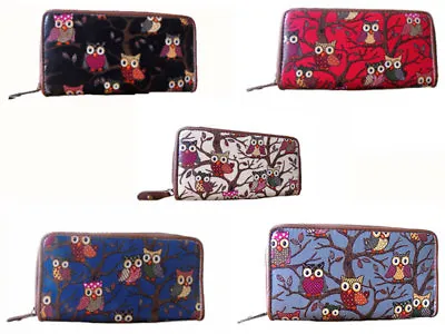 £7.59 • Buy Girls' & Ladies Oilcloth Owl Patterned Purse With Zip Closure