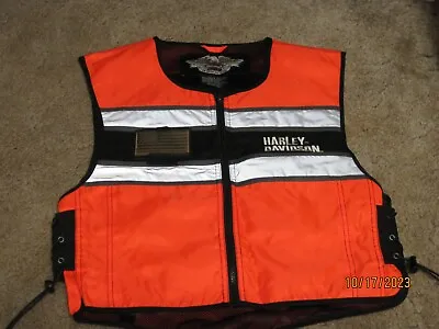 HARLEY-DAVIDSON Safety Hi-Vis Reflective Vest Orange Black ADJUSTABLE SM - LG • $65