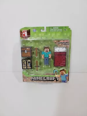 Minecraft Overworld Survival Pack With Steve 3.25  Figure New In Package • $6.98