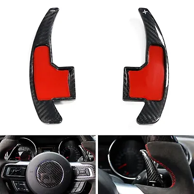 CarbonFiber Steering Wheel Paddle Shifter Extension Cover For 15-21 Ford Mustang • $89.99