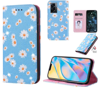 $7.50 • Buy Oppo A57 5g Fashion Luxury Glitter Leather Case Daisy Print